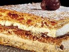 Chestnut Millefeuille, sweets, french desserts, tasty recipes with cream