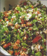 Middle Eastern salad, light, vegan, tabbouleh, mint, parsley