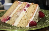 White Chocolate Mousse and Strawberry Layer Cake