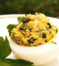 Eggs Stuffed with Capers and Feta