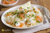 Farfalle pasta with Smoked Salmon and Grappa