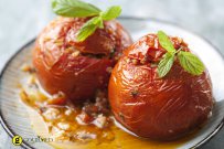 Stuffed Tomatoes,  (Domates Gemistes) 