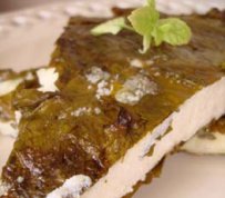 Yogurt Pie with Vine Leaves - Yaourtopita tis Dramas