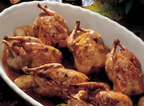 Quails, Stuffed with Chestnuts in a Vermouth sauce