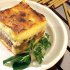 Greek pasta with minced meat and bechamel sauce in the oven