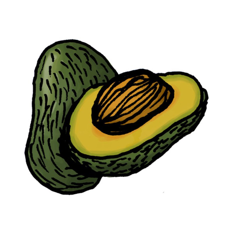 exotic fruit, guacamole, salad