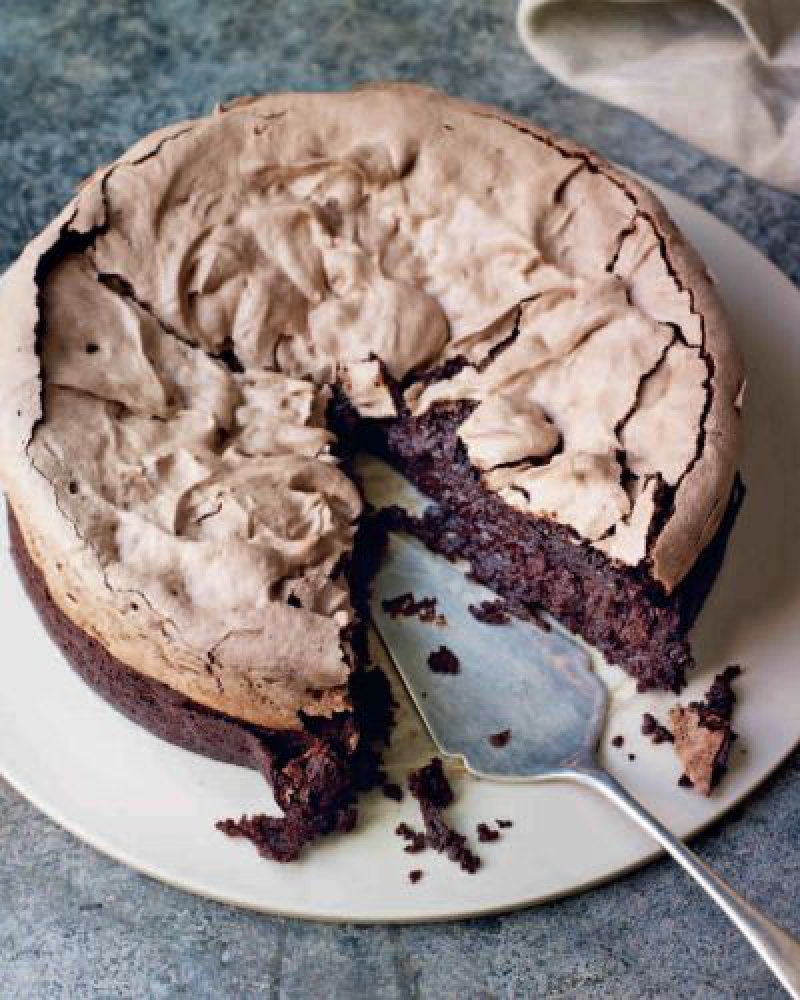 Double Baked Chocolate Meringue Brownie