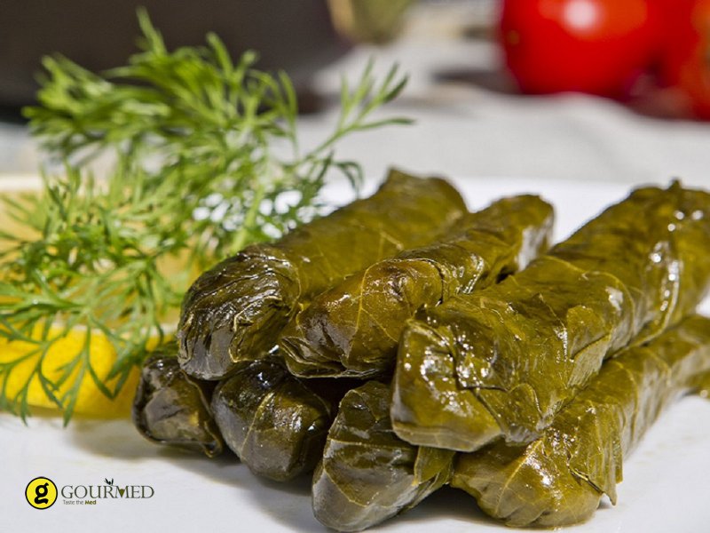 Stuffed vine leaves with rice and aromatic herbs - Dolmades