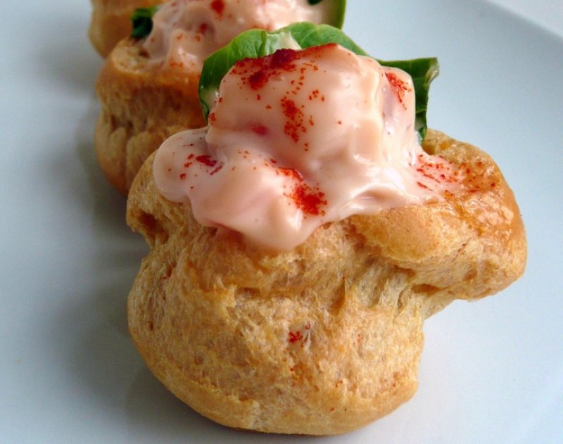 Choux (puff shells) Filled with Shrimp Mousse