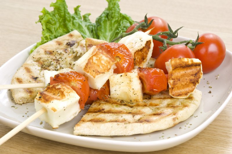 Tomatoes with Haloumi Cheese