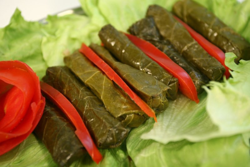 Goat Cheese with Vine Leaves and Peppers