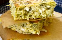 320 x 320: FOOD - GREECE - BAKED OMELETTE (SFOUGGATO) WITH ZUCCHINI,  POTATOES AND FENNEL 