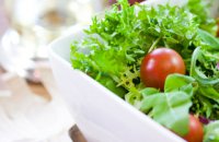 healthy food, salad with nuts, diet meals