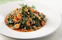 Black Eyed Beans with Spinach