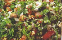 Middle Eastern salad, light, vegan, tabbouleh, mint, parsley