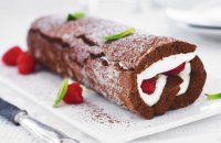 Chocolate Roll with Raspberries