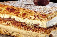 Chestnut Millefeuille, sweets, french desserts, tasty recipes with cream