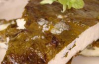 Yogurt Pie with Vine Leaves - Yaourtopita tis Dramas