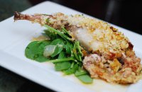 Roast Rabbit with Fresh herbs, Katiki Cheese and Pine nuts