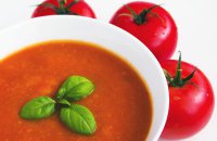 cold tomato soup with herbs from Mid East
