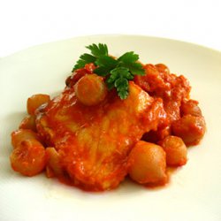 COD AND SHALLOTS IN TOMATO SAUCE