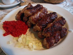 Cevapcici, the Croatian meat kebab