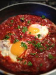 Fried Eggs with Tomato Sauce