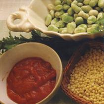 210 x 210: FOOD - BROAD BEANS - TOMATO SAUCE