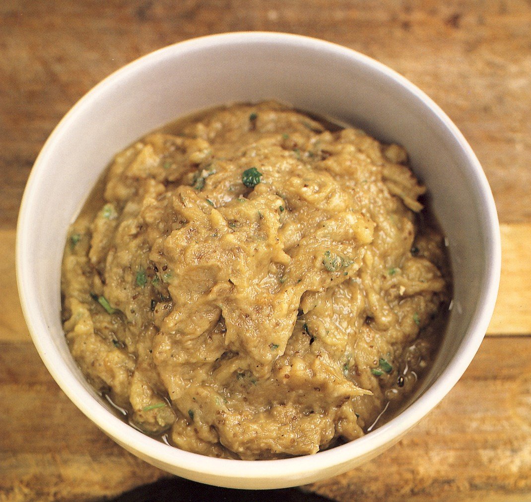 Eggplant Smothered in Garlic (Melitzanes Skordo Stoumbi)