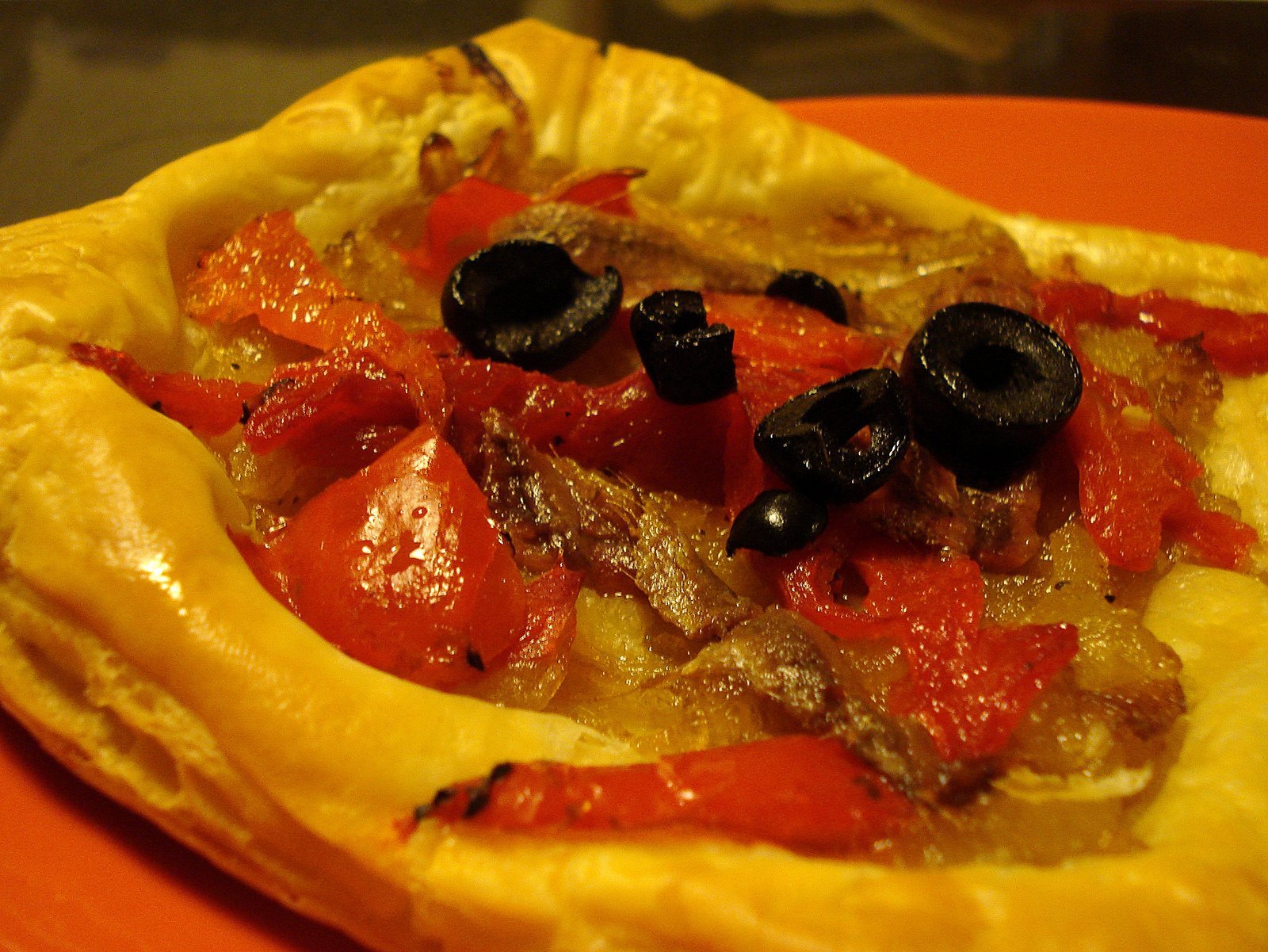French Pizza, Pissaladiere, anchovies, olives