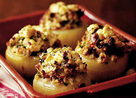 Goat-Cheese Stuffed Onions