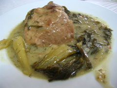 Pork with Celery and Egg lemon sauce