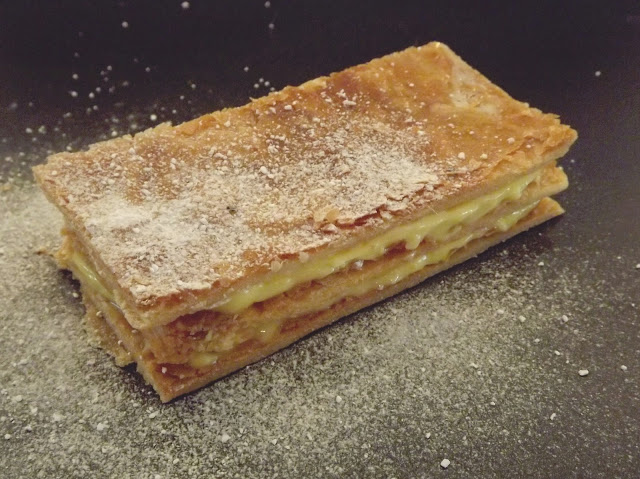 Millefeuille with Mandarine and Mastic Sauce