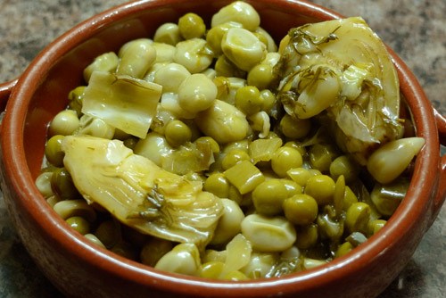 Fava Beans, Peas and Artichokes