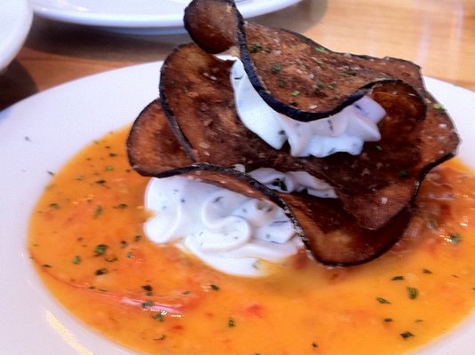 Grilled Eggplant Mille Feuille with Tomato Sauce & Strained Greek Yogurt
