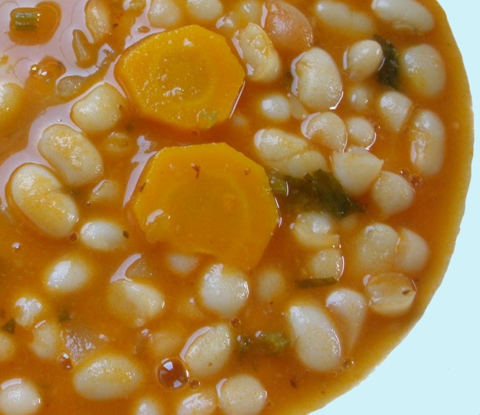 White Bean Soup with Wild Celery - Fassolada