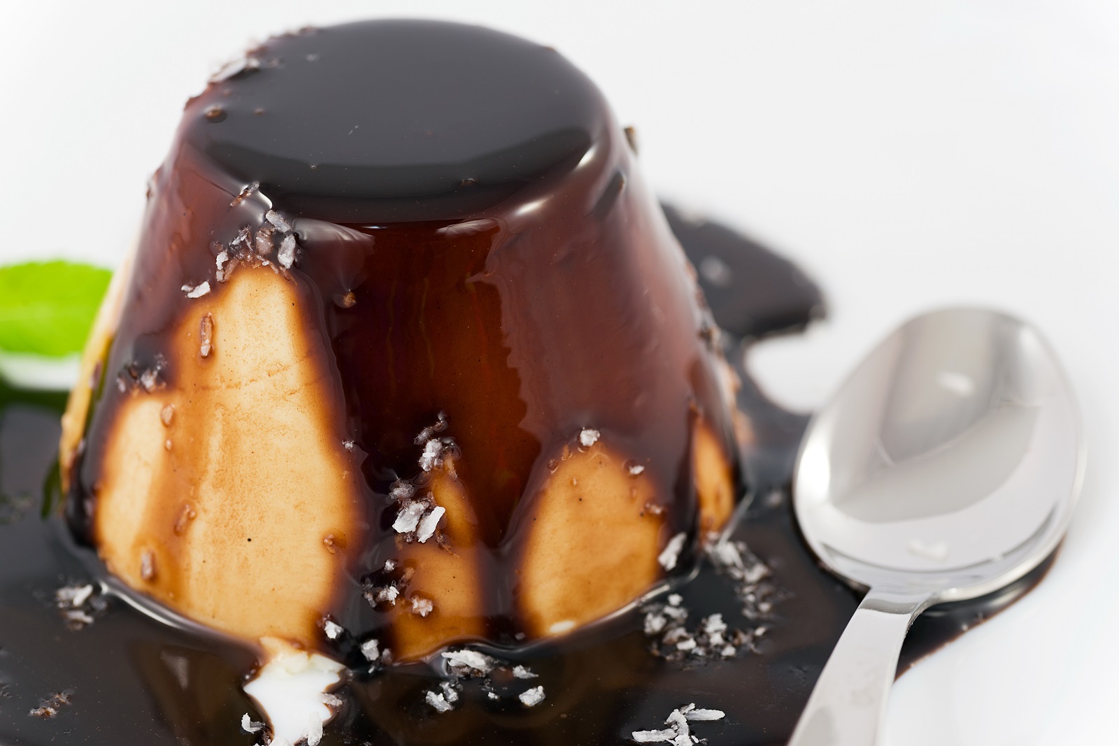 Chocolate and Vanilla Panna Cotta with white chocolate sauce