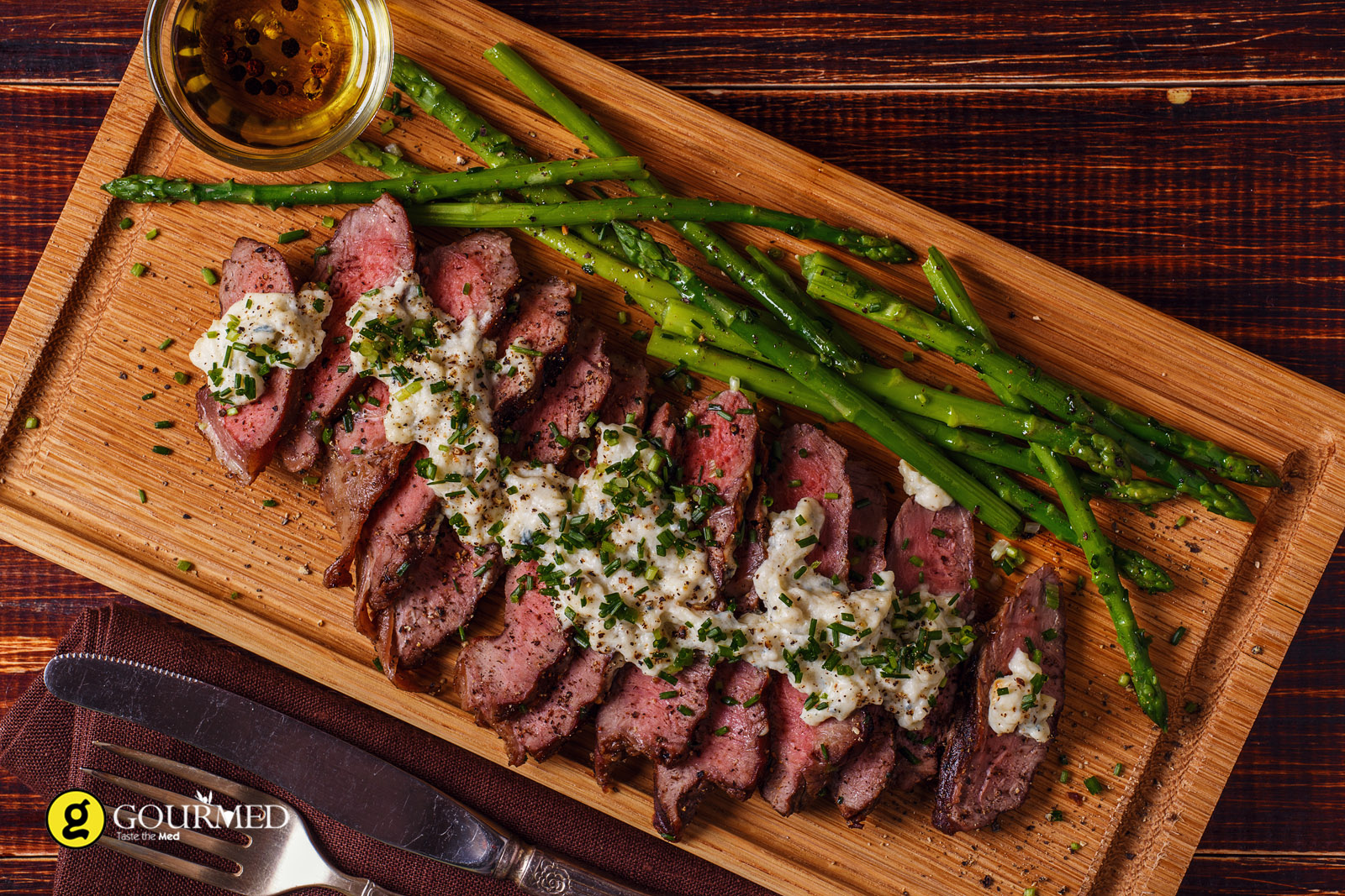 Μοσχαρίσια μπριζόλα με κρέμα τυρί και Blue Cheese