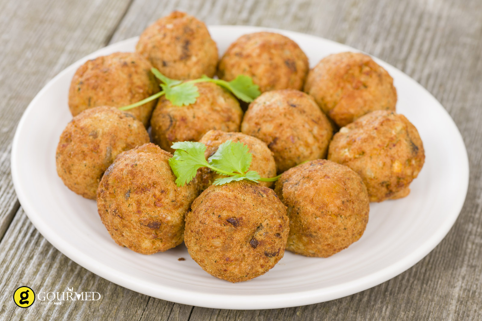 Favaballs with Tomato & Caper Sauce